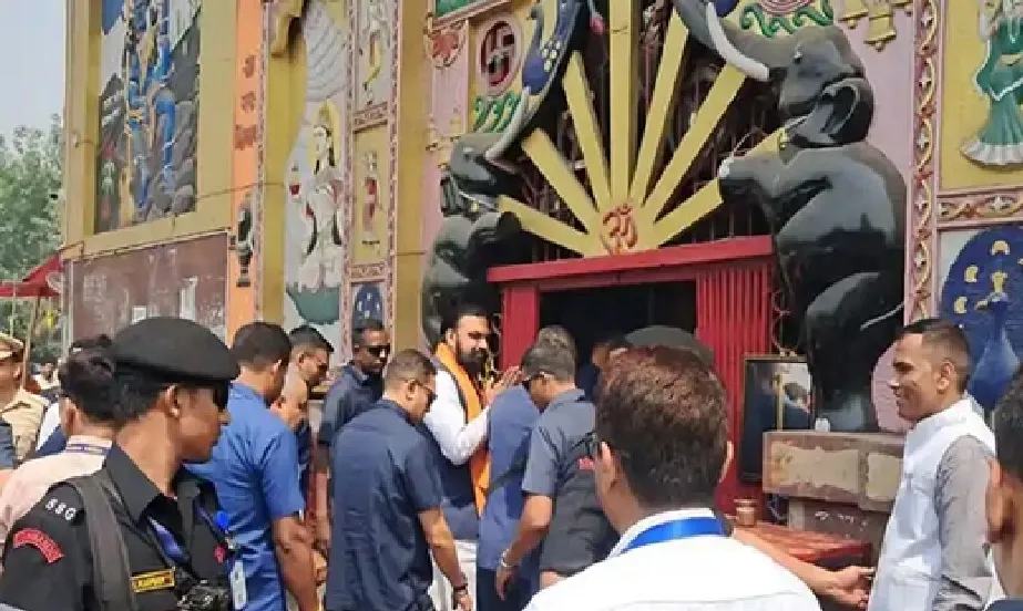 शपथ ग्रहण से पूर्व सम्राट चाैधरी ने पंचमुखी हनुमान मंदिर में की पूजा