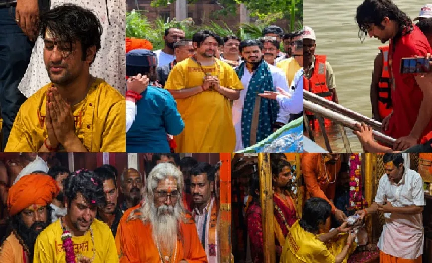 धीरेंद्र कृष्ण शास्त्री ने संगम में लगाई डुबकी, बड़े हनुमान जी के किए दर्शन
