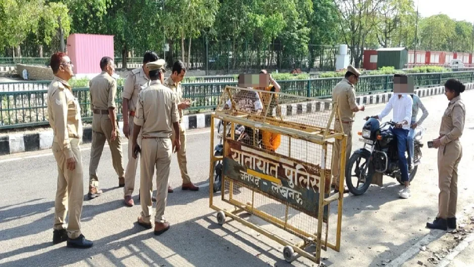 नो-नंबर प्लेट वाहनों पर लखनऊ पुलिस का शिकंजा, 1947 चालान और 218 वाहन सीज