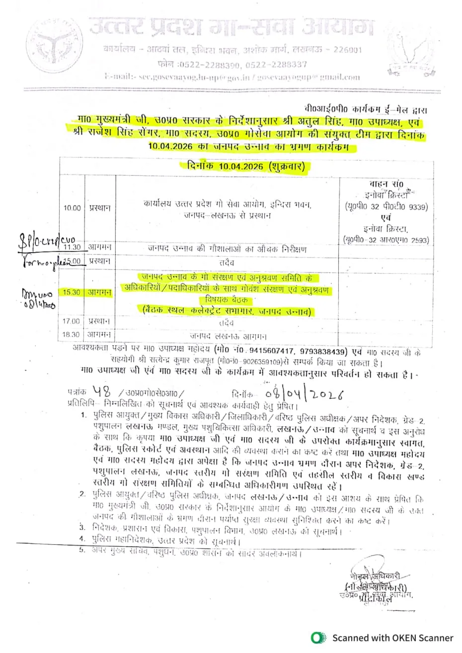 उन्नाव में आज गौ संरक्षण को लेकर समीक्षा, आयोग की टीम करेगी निरीक्षण