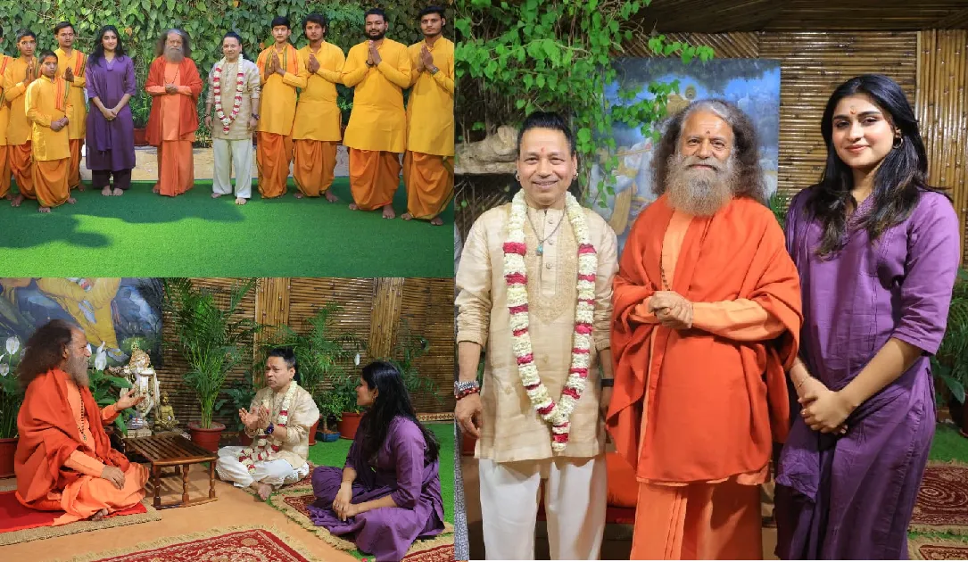 ऋषिकेश में स्वामी चिदानन्द और कैलाश खेर के बीच गुरुकुल परंपरा पर दिव्य संवाद