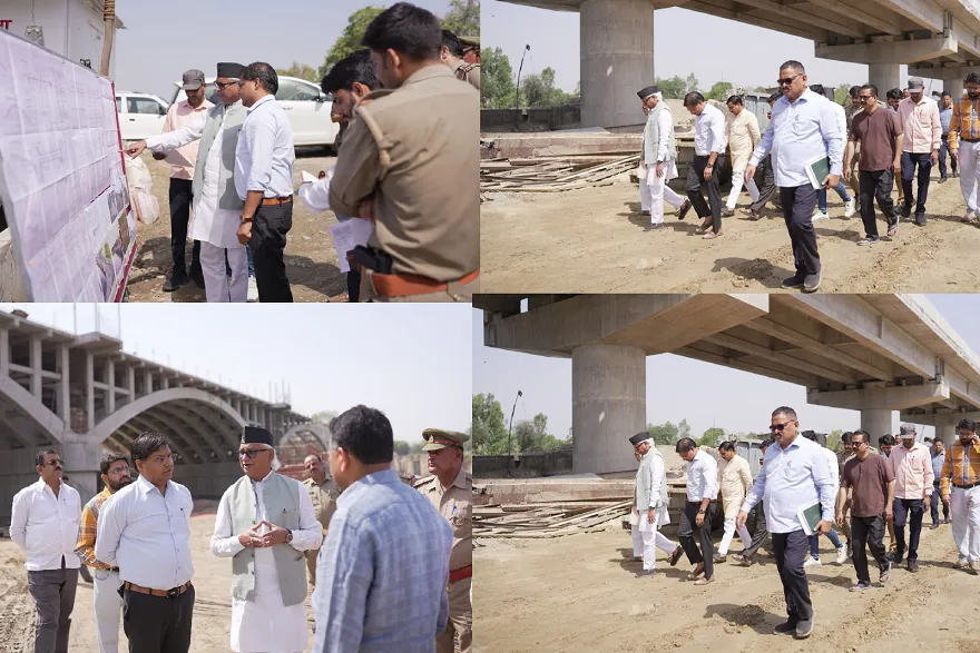 लखनऊ के विकास को नई रफ्तार देने वाली आर्च सेतु का विधायक ने किया निरीक्षण