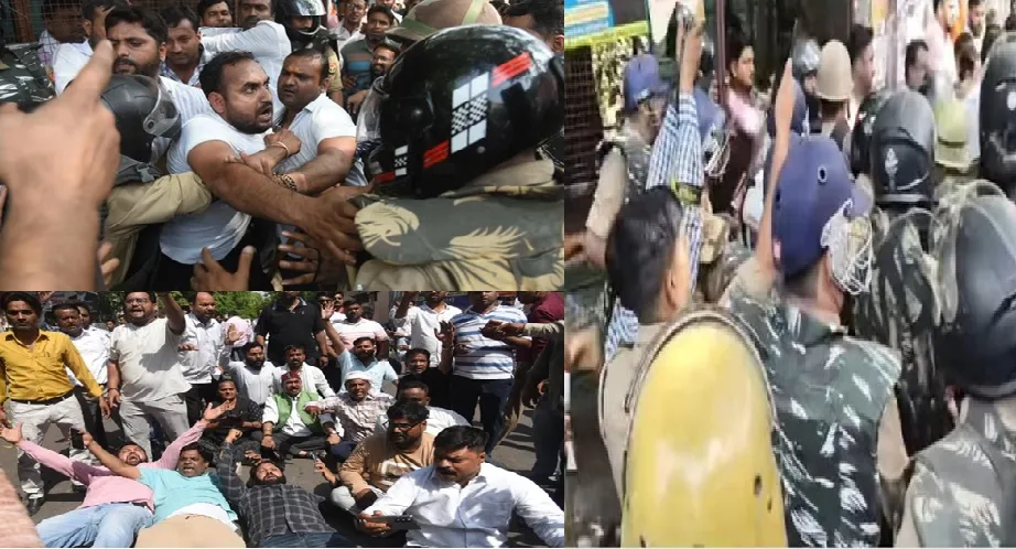 लखनऊ में अवैध वकील चैंबरों पर चला बुलडोजर, विरोध में हंगामा, पुलिस ने लाठी फटकार कर भगाया 