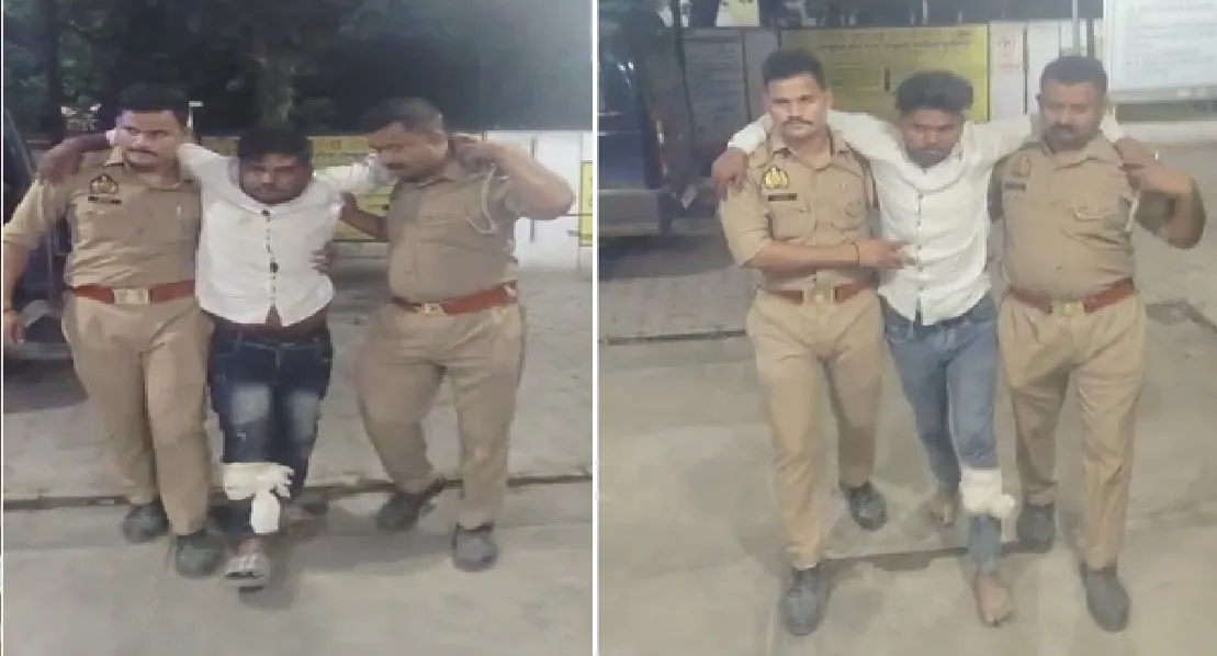 सुलतानपुर में पुलिस मुठभेड़ में दो घायल सहित चार आरोपित गिरफ्तार, असलहे व बाइक बरामद