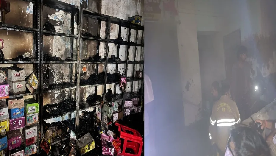 कपड़ा दुकान में लगी आग से 25 लाख रुपये का माल जला