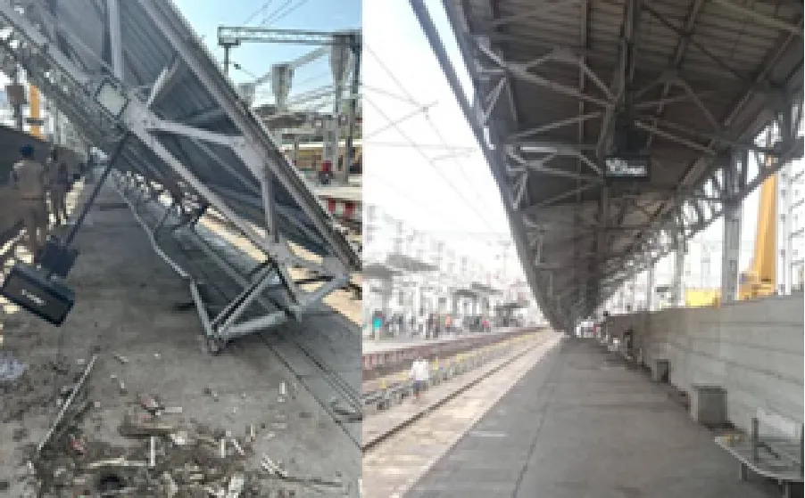 लखनऊ चारबाग स्टेशन पर बड़ा हादसा, प्लेटफॉर्म पर गिरा टिनशेड; टीटीई समेत तीन घायल