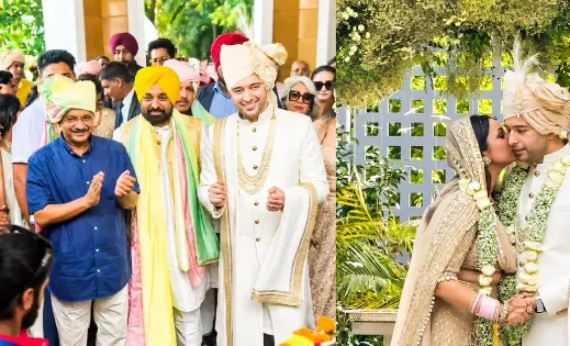 अरविंद केजरीवाल परिणीति चोपड़ा व राघव चड्ढा की शादी में रहे थे शामिल