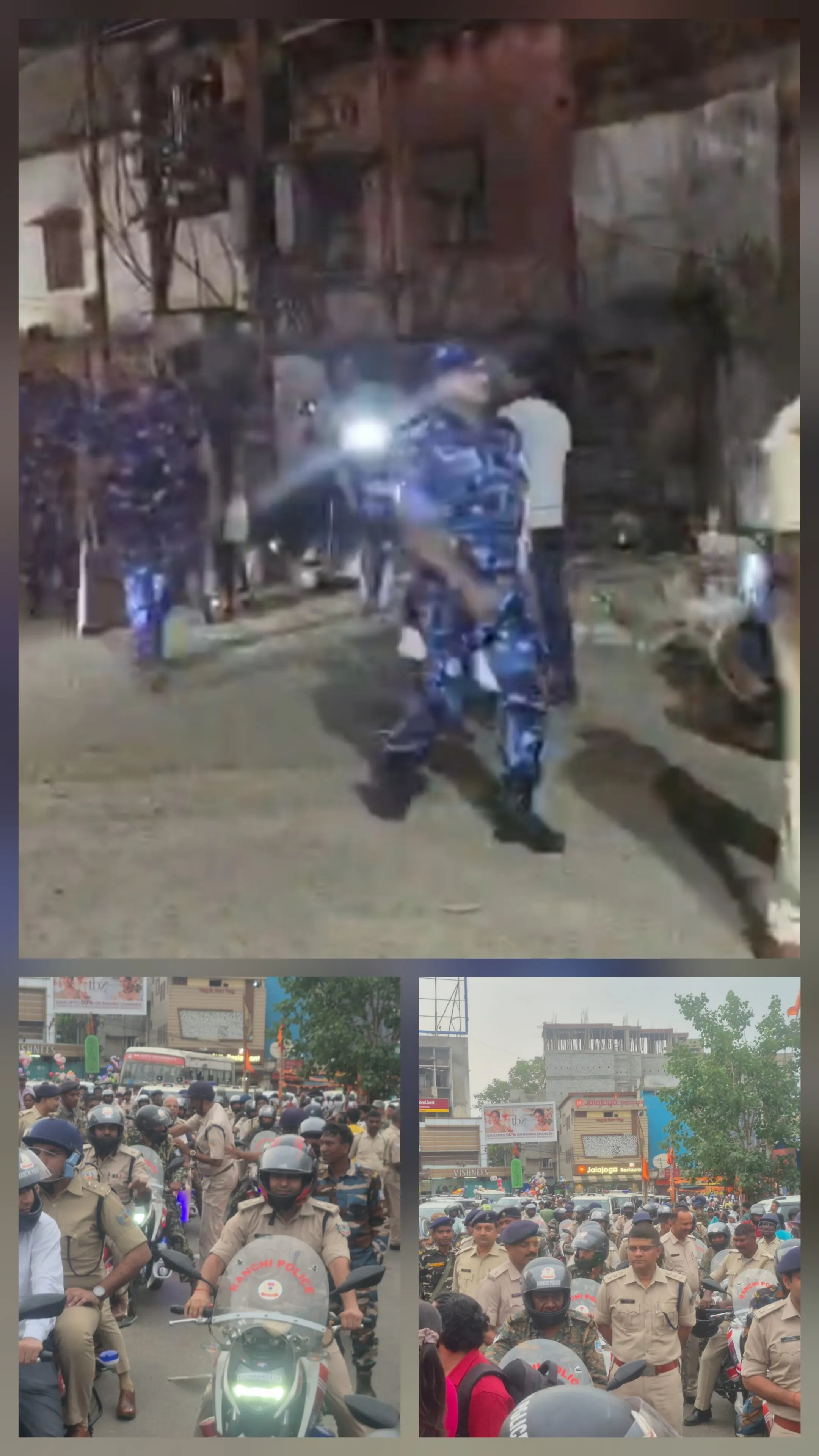 बकरीद को लेकर रांची पुलिस ने विधि व्यवस्था बनाये रखने के लिए निकाला फ्लैग मार्च