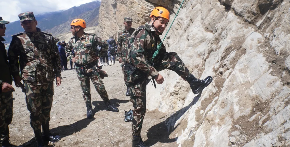  नेपाली की सेना ने चीन सटे मुस्तांग जिले के जोमसोम में अभ्यास शुरू किया
