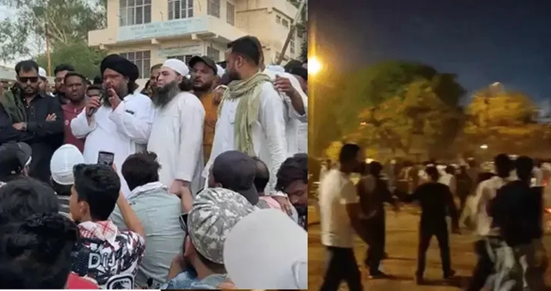 मुस्लिम युवक से मारपीट के विरोध में रातभर मचा बवाल, भीड़ ने किया पथराव