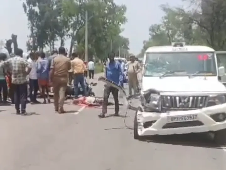 थाना दिवस से लौट रहे सीओ मोहम्मदी की सरकारी गाड़ी से दर्दनाक हादसा,एक युवक की मौत—खून से लाल हुई खीरी की सड़कें।