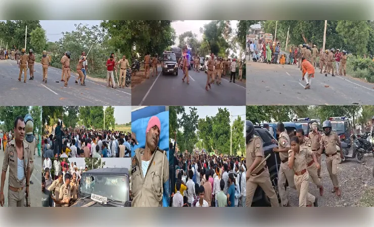 आगरा में सड़क हादसे के बाद बवाल: युवक की मौत पर भड़के ग्रामीण, पुलिस पर पथराव, 11 पुलिसकर्मी घायल