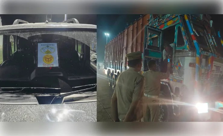 वाहन चेकिंग अभियान के दौरान फर्जी विधायक का स्टिकर लगी स्कॉर्पियो सीज