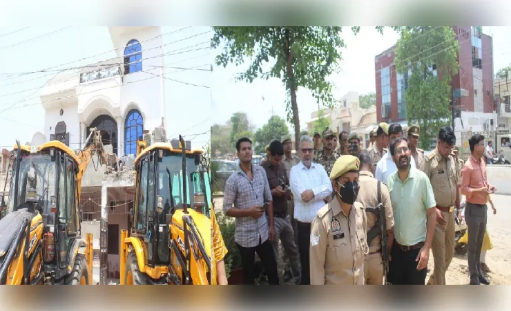 मेरठ सेंट्रल मार्केट में बड़ी कार्रवाई: हिस्ट्रीशीटर अमित मिरिंडा के मकान पर चला बुलडोजर, हड़कंप
