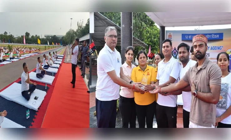 12वां अंतर्राष्ट्रीय योग दिवस: रिजर्व पुलिस लाइन्स लखनऊ में भव्य योगाभ्यास