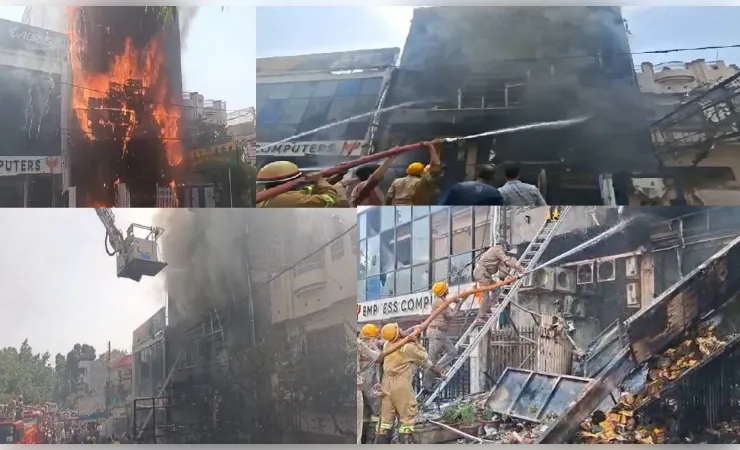 लखनऊ कोचिंग सेंटर अग्निकांड: भीषण आग में अफरा-तफरी,14 छात्रों की मौत, बचाव कार्य जारी