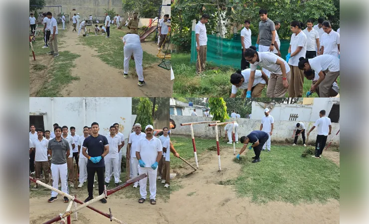 अंतर्राष्ट्रीय योग दिवस से पहले पुलिस लाइन में चला स्वच्छता अभियान