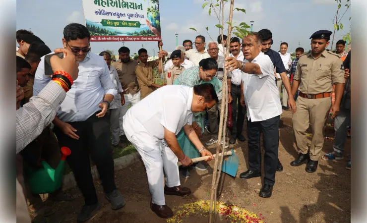 सूरत में 'मेगा वृक्षारोपण अभियान' के तहत 25 हजार पौधाें का रोपण, सीआर पाटिल ने किया शुभारंभ