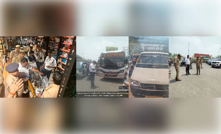 यातायात पुलिस ने चलाया संयुक्त अभियान, बस-कार सीज, बाइक जब्त