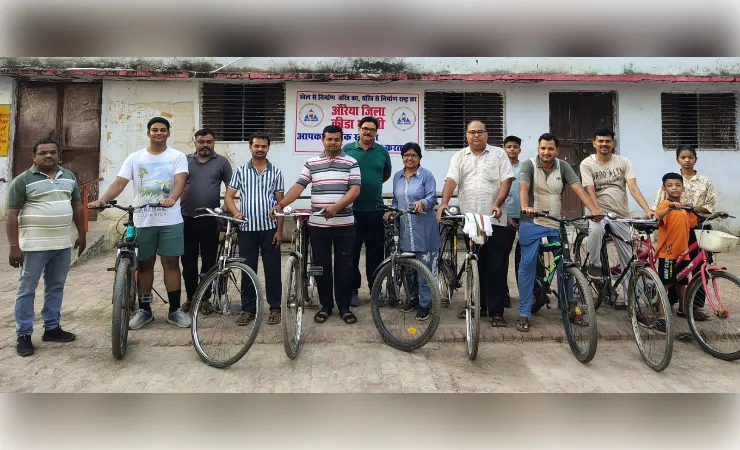  औरैया में विश्व साइकिल दिवस पर निकली जागरूकता रैली, पर्यावरण संरक्षण का दिया संदेश