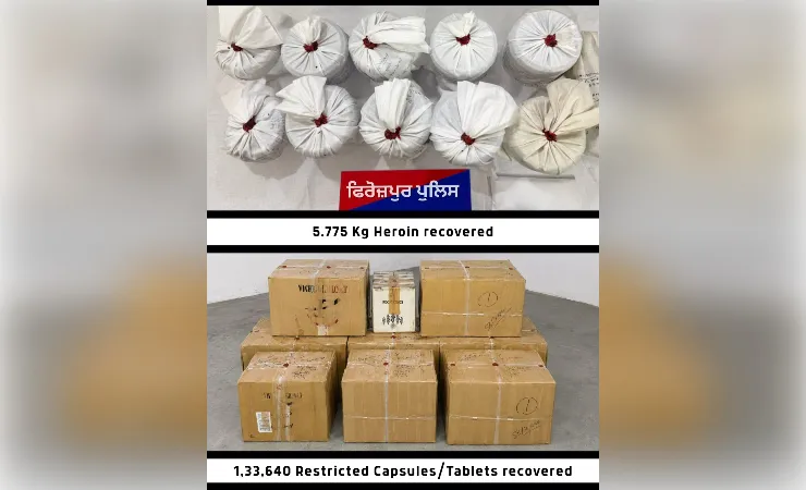 फिरोजपुर में हेरोइन, नशीली गोलियां व 39 जिंदा कारतूस बरामद, तीन गिरफ्तार