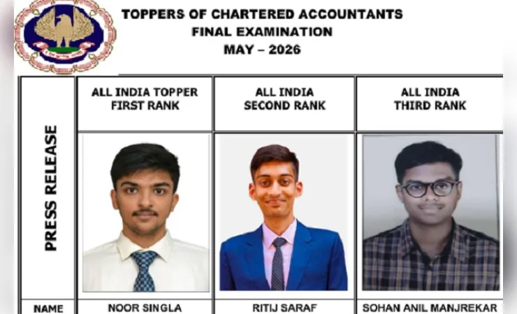 सीए फाइनल मई 2026 का रिजल्ट जारी, पटियाला के नूर सिंगला बने ऑल इंडिया टॉपर