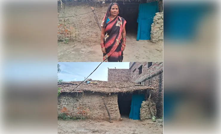 सरकार की आवास योजना का नहीं मिला लाभ, छप्पर में रहने को बेबस परिवार
