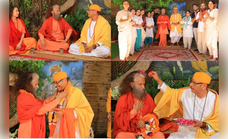 परमार्थ निकेतन पहुंचे सुधांशु महाराज, स्वामी चिदानन्द को दी जन्मदिवस की बधाई
