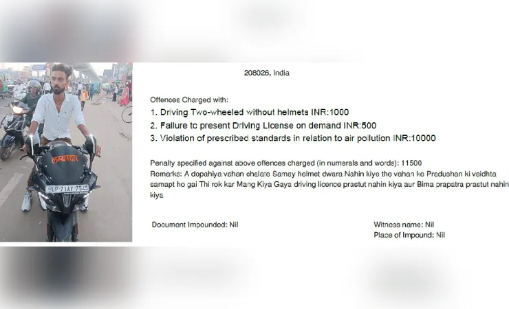 लम्बरदारी पड़ी भारी, ट्रैफिक नियम तोड़ने पर यूपी पुलिस ने ठोका 11,500 चालान