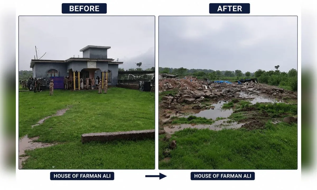 कुख्यात नशा तस्करों की अवैध संपत्तियों पर चला बुलडोजर, 3.5 करोड़ की संपत्ति ध्वस्त