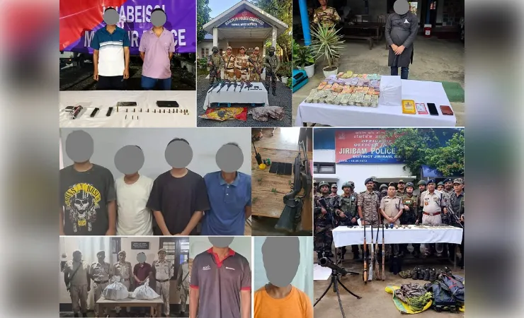 मणिपुर में ड्रग्स तस्कर, उग्रवादी समेत कई गिरफ्तार, हथियार और मादक पदार्थ बरामद