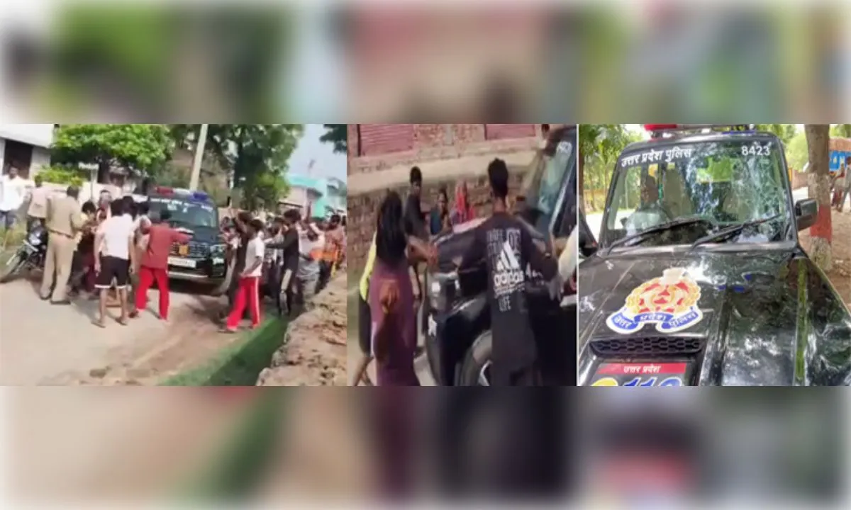  दीवार निर्माण के विवाद में पुलिस पर हमला, पीआरवी के शीशे तोड़े