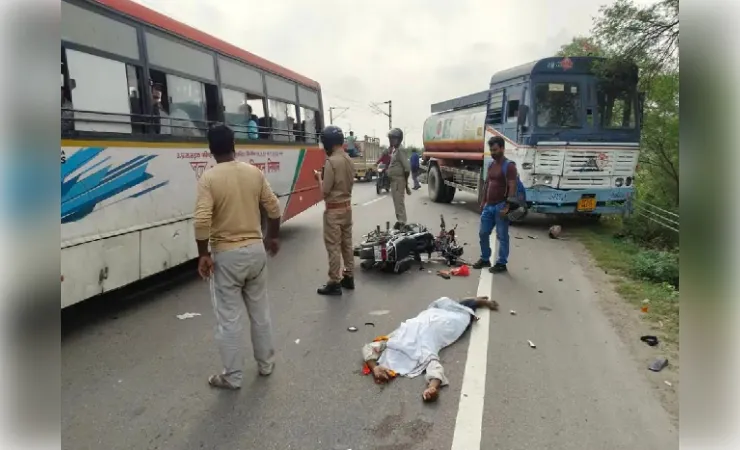 चार दिन पहले घर से भागे जीजा साली को हाईवे पर टैंकर ने रौंदा, जीजा की मौत, युवती घायल
