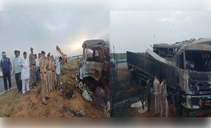 राजस्थान के दौसा में दिल्ली-मुंबई एक्सप्रेस-वे पर ट्रक से टकराई बस, सात की मौत