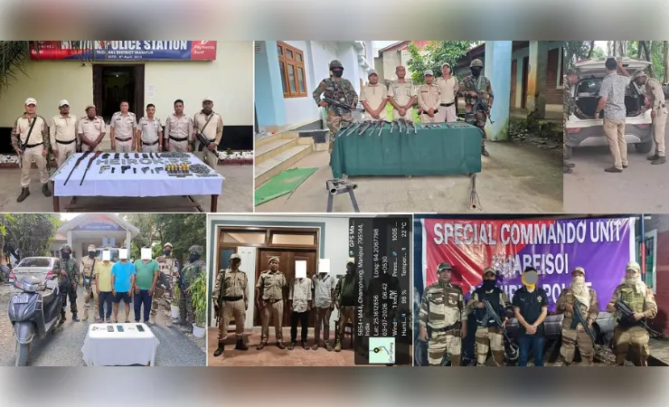 मणिपुर: सुरक्षा बलों की बड़ी कार्रवाई, हथियारों का जखीरा बरामद; कई उग्रवादी गिरफ़्तार 