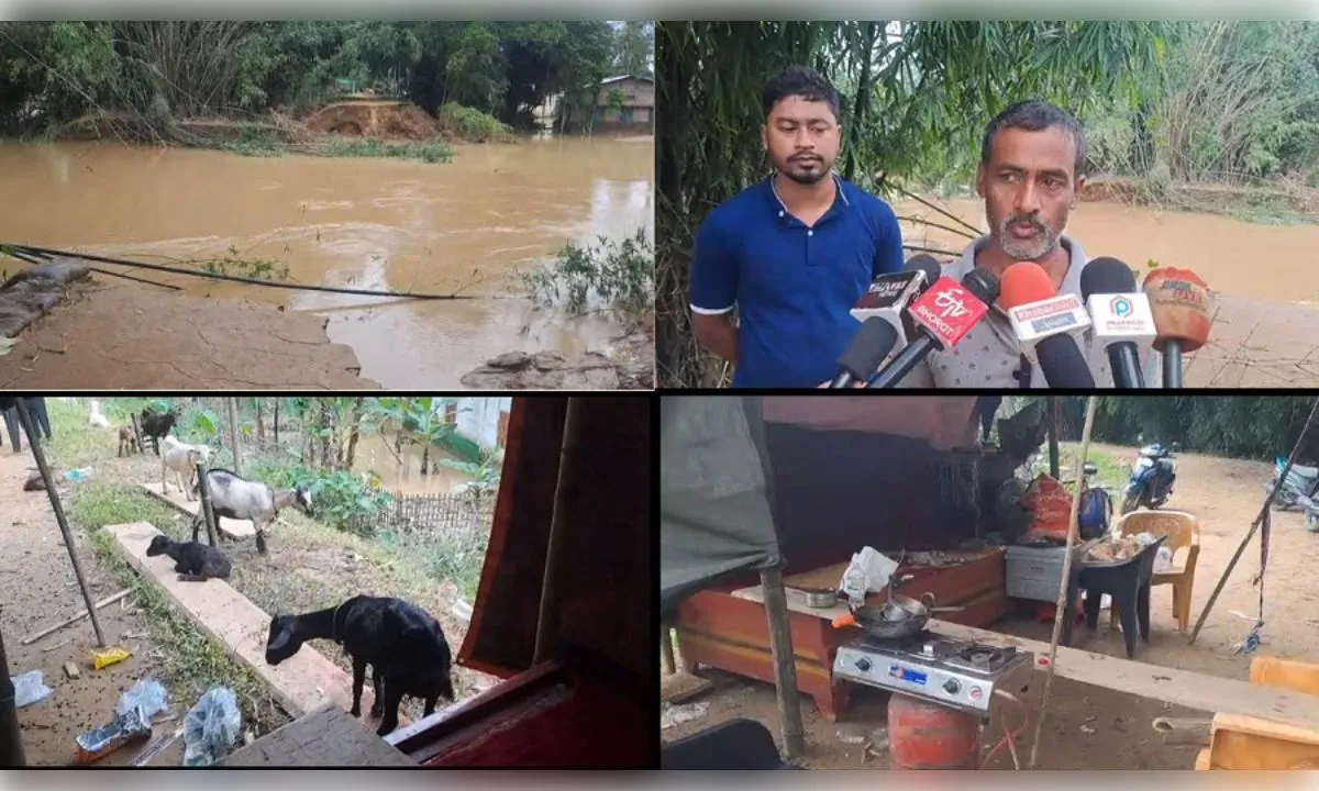 असम बाढ़ की मार: टूटे बांध पर रह रहा किसान बोला-‘मैं 10 साल पीछे चला गया’