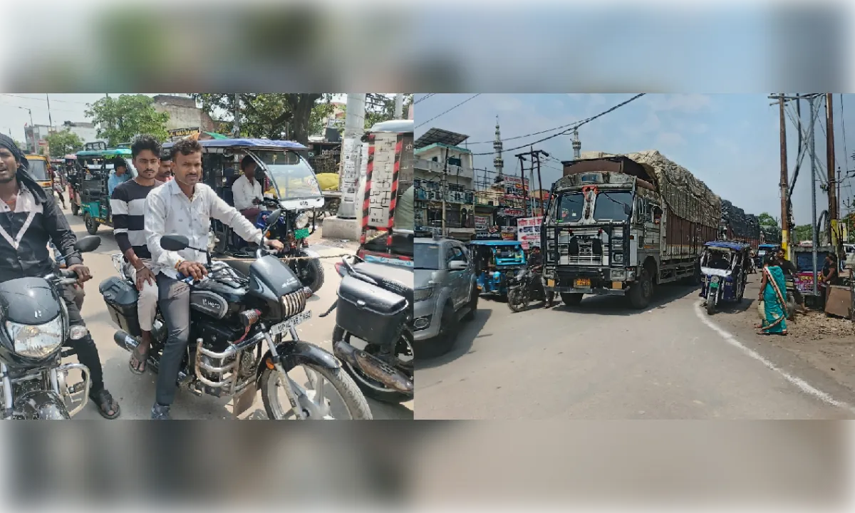 उतरौला की सड़कों पर रेंग रही रफ्तार, जाम से बेहाल आमजन, वाहनों की लगी लंबी कतार