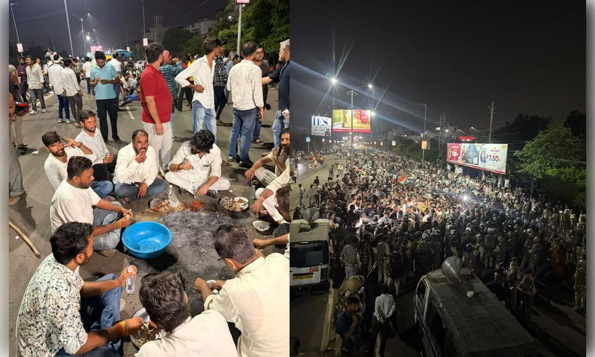 भोपाल में सड़कों पर किसानों ने गुजारी रात, सीएम हाउस के घेराव पर अड़े