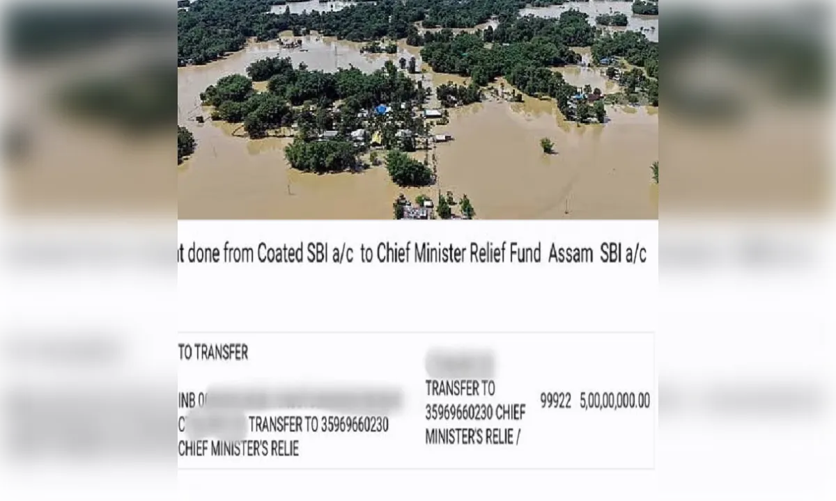 असम बाढ़ पीड़ितों की मदद के लिए जेएसडब्ल्यू स्टील ने दिए 5 करोड़ रुपये