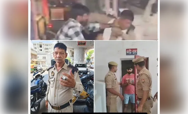 उल्टी दिशा से आ रहे कार चालक ने मचाया बवाल, होमगार्ड को सड़क पर गिराकर पीटा