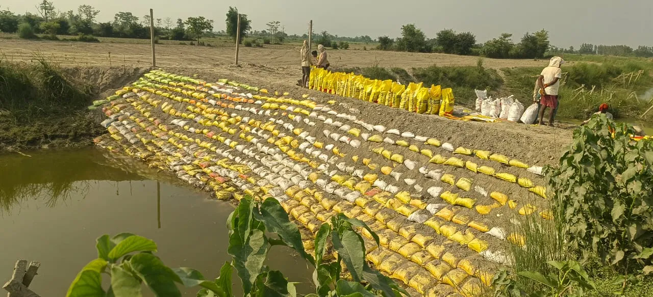 राजा राजेश्वर सिंह के प्रयास रंग लाए, मानसून से पहले लालबोझी शारदा सूतिया क्षेत्र में बांध निर्माण पूरा, किसानों में खुशी