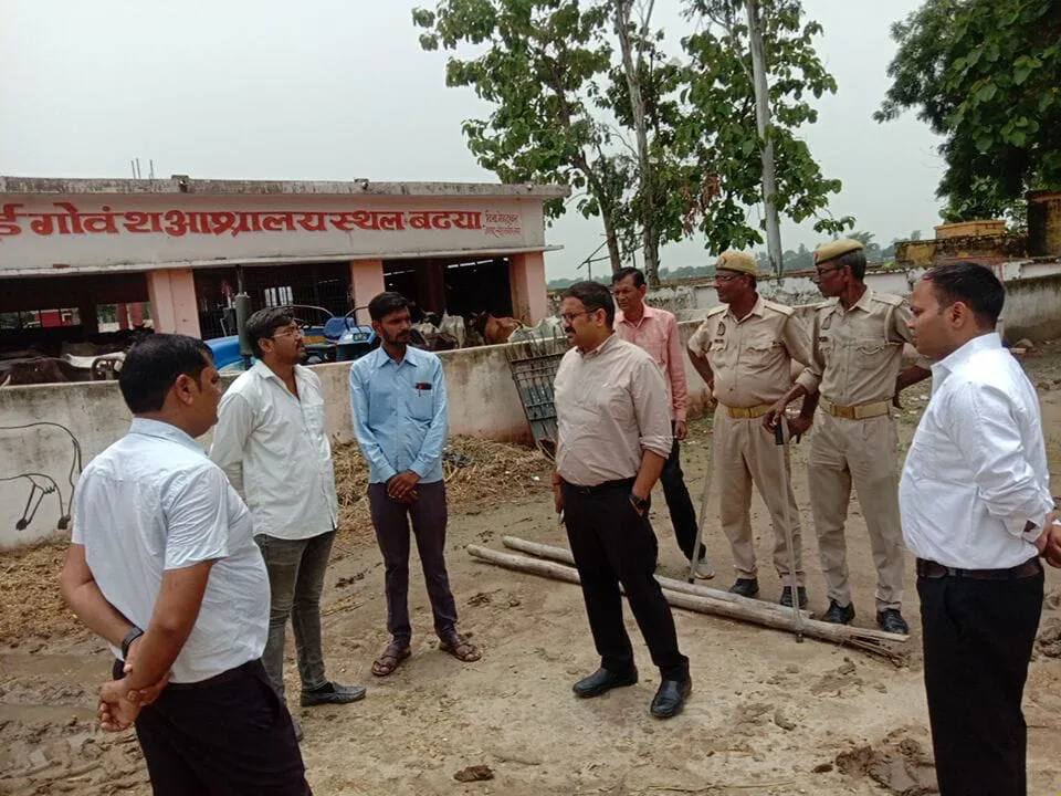 एडीएम द्वारा मेहदावल क्षेत्र के गो-आश्रय स्थल बढ़या का किया गया स्थलीय निरीक्षण