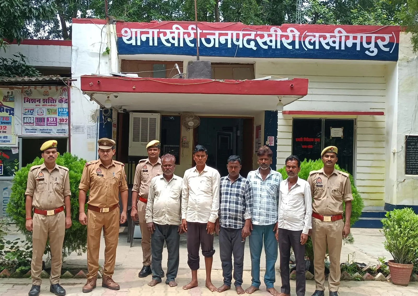 थाना खीरी पुलिस का वारंटी गिरफ्तारी अभियान सफल,पांच आरोपी गिरफ्तार