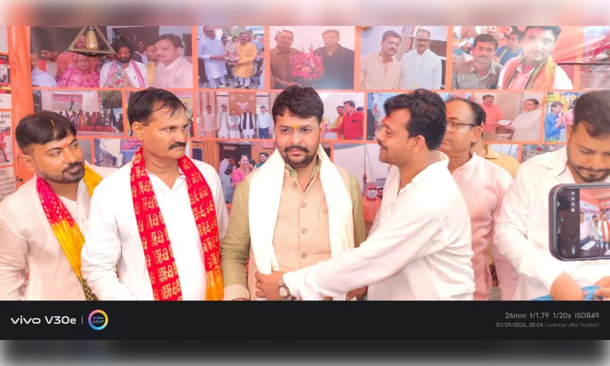 चिनहट में भाजपा युवा मोर्चा प्रदेश अध्यक्ष का गर्मजोशी के साथ स्वागत