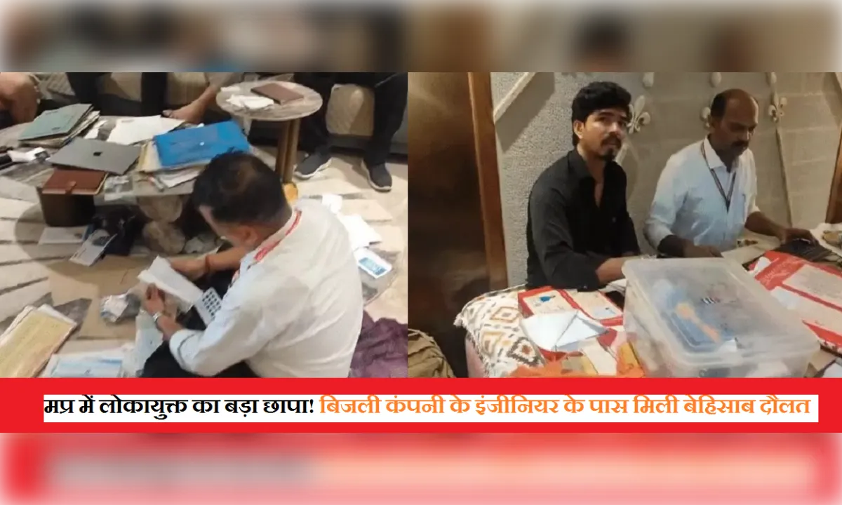 मप्र में लोकायुक्त का बड़ा छापा, बिजली कंपनी के इंजीनियर के पास मिली बेहिसाब दौलत