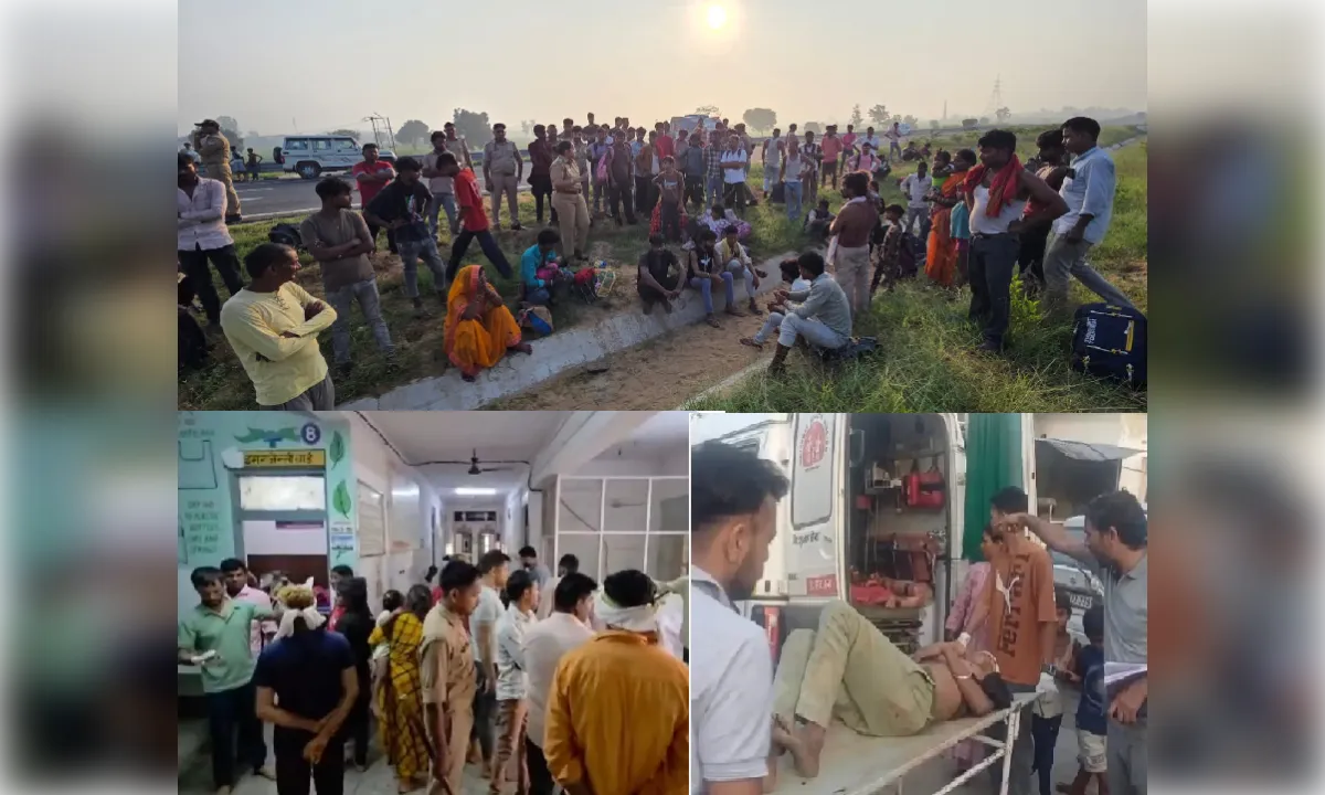 गंगा एक्सप्रेस वे पर बड़ा हादसा: चालक को झपकी आने से डबल डेकर बस डिवाइडर से टकराई