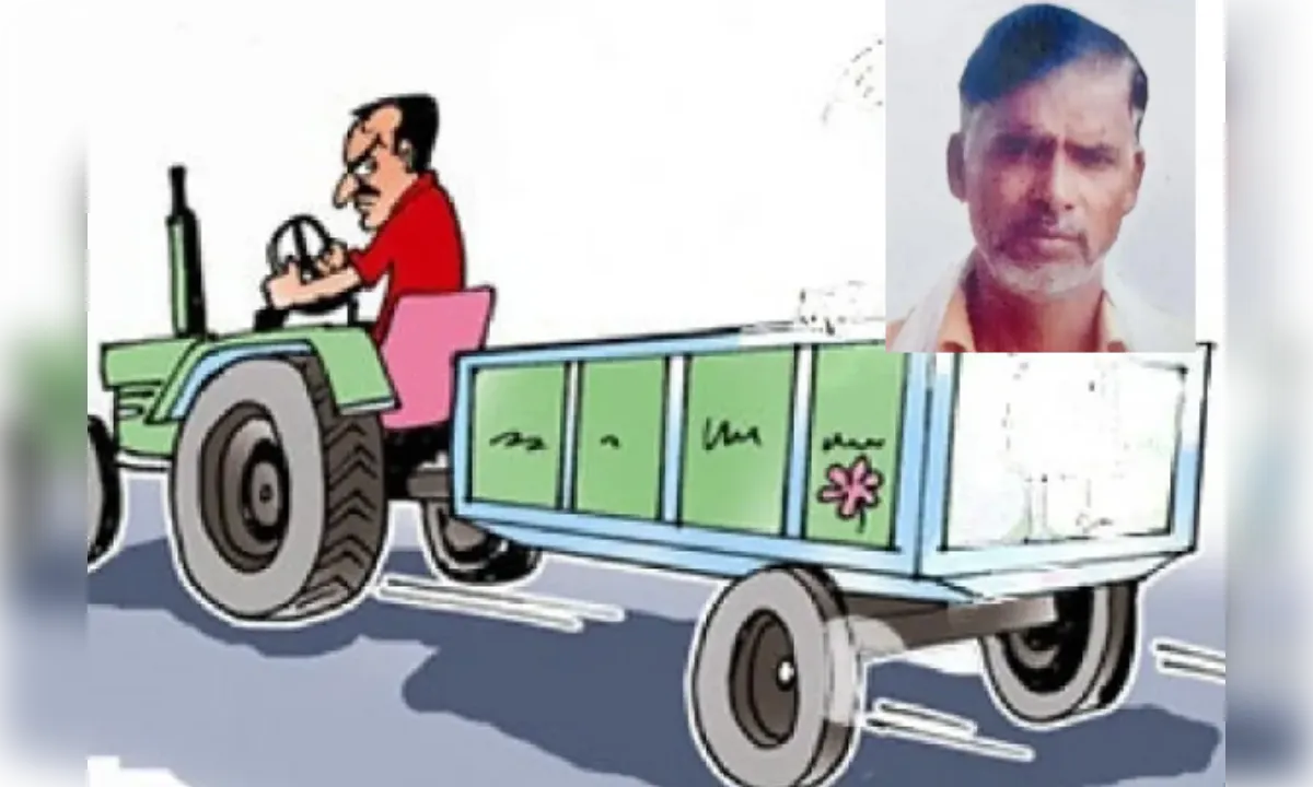 हाथरस में बड़ा हादसा, बाजरा लदी ट्रैक्टर ट्रॉली खाई में पलटी, किसान की मौत