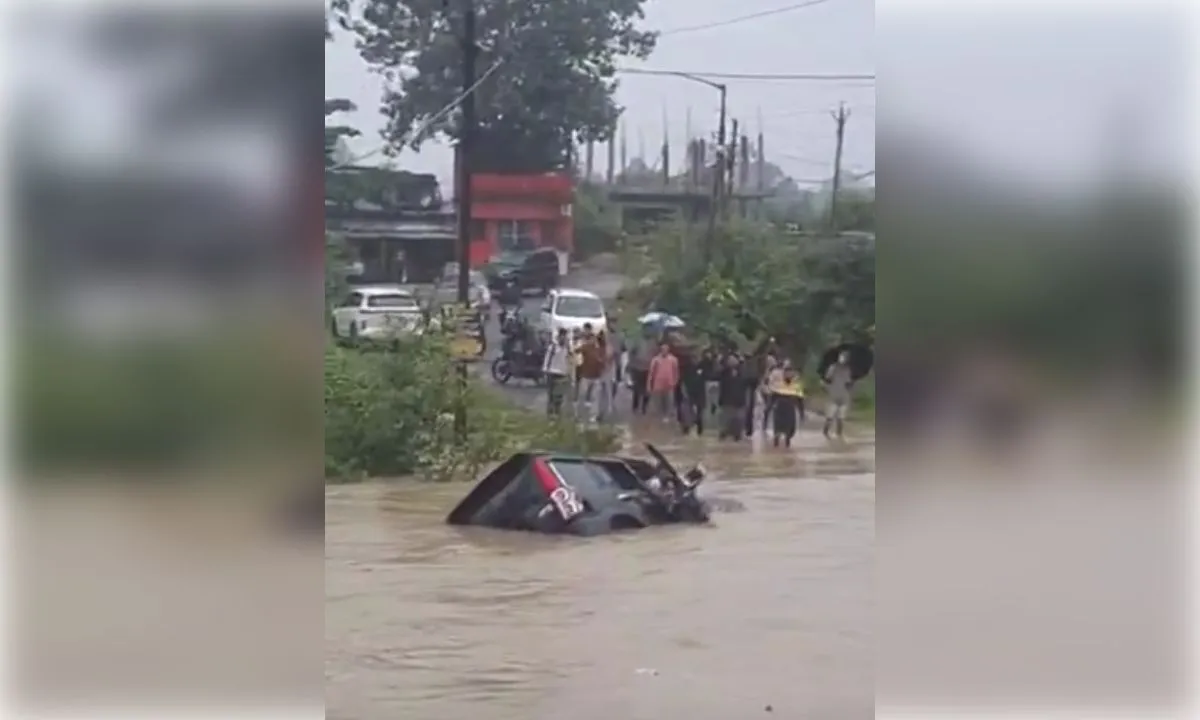 टला बड़ा हादसा: दादर नाला में बही स्कॉर्पियो, बाल-बाल बचे युवक