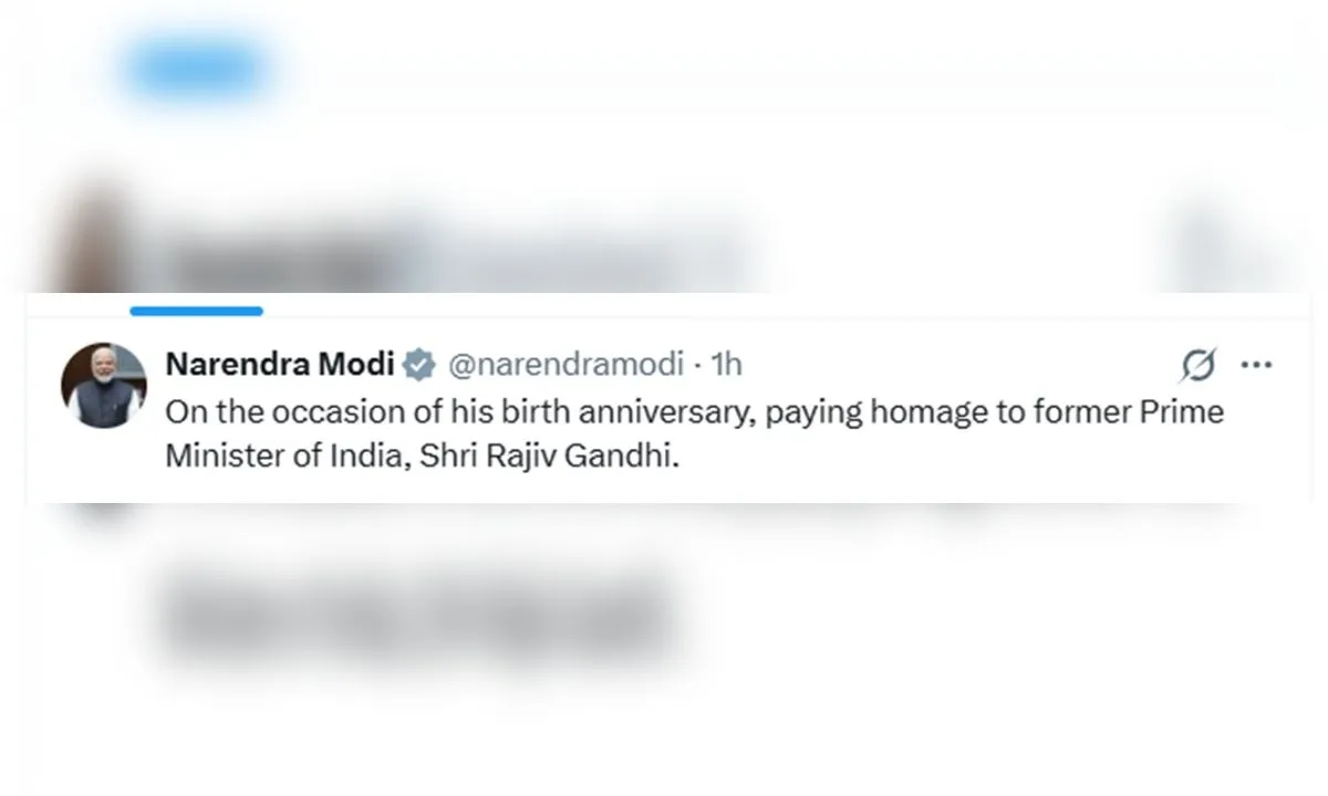 राजीव गांधी की जयंती पर PM मोदी ने दी श्रद्धांजलि