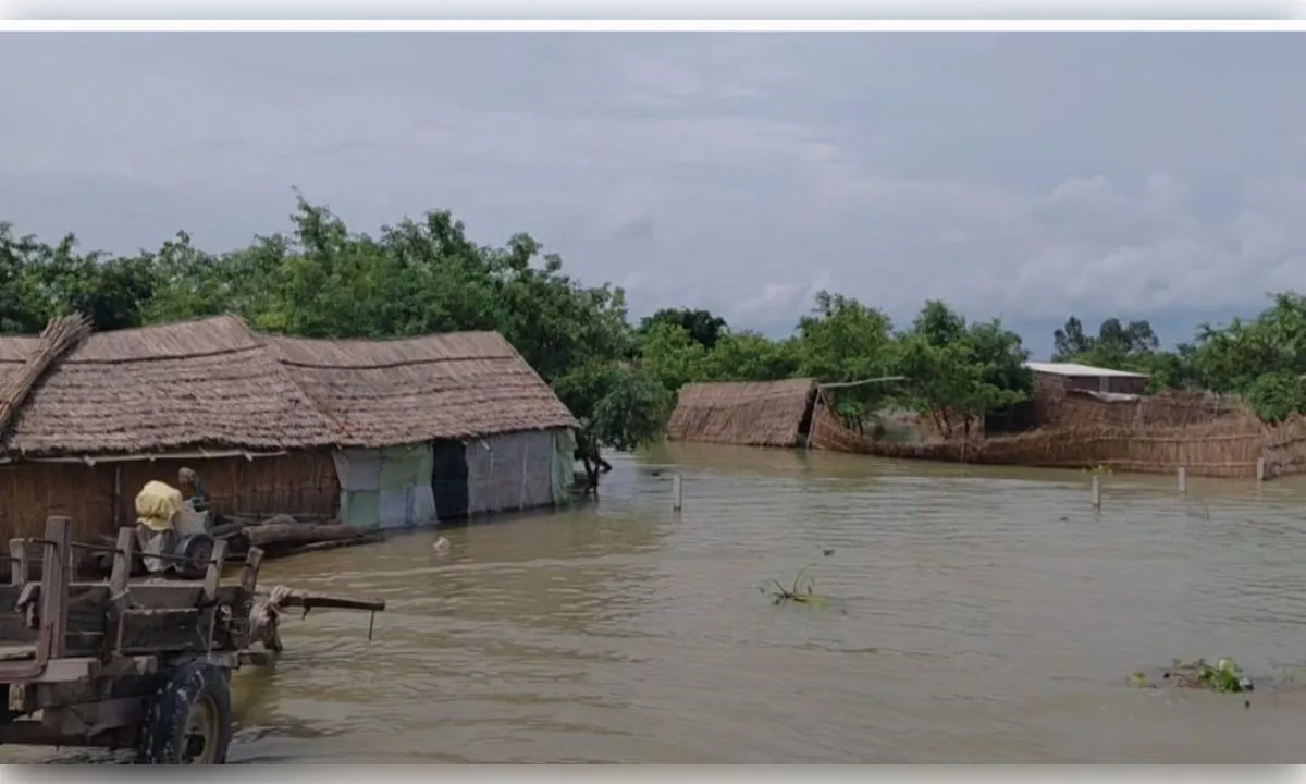 गंगा नदी के उफान में 100 ग्राम सभाएं घिरीं, छतों पर रहने को मजबूर